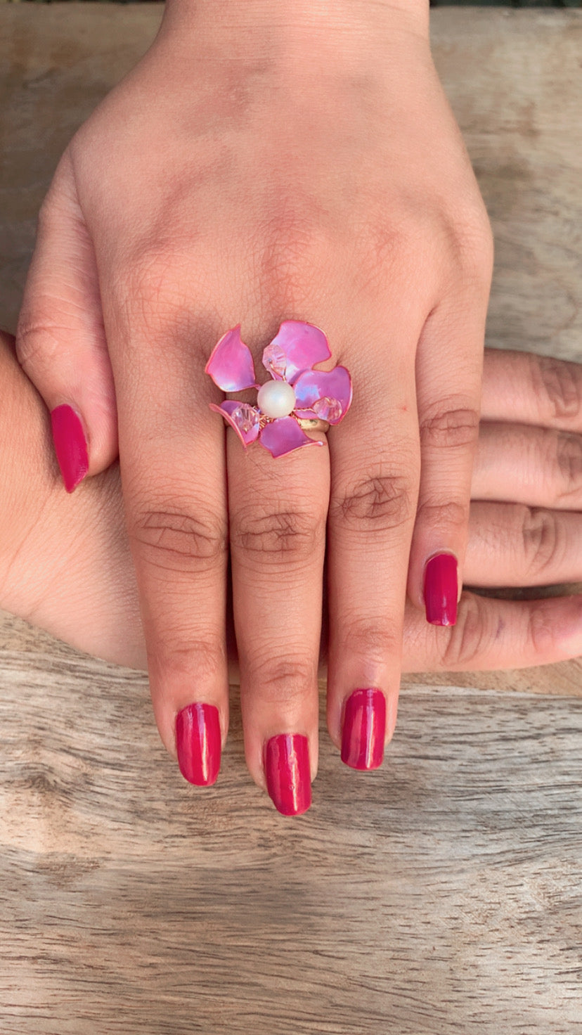 Purple Floral Ring