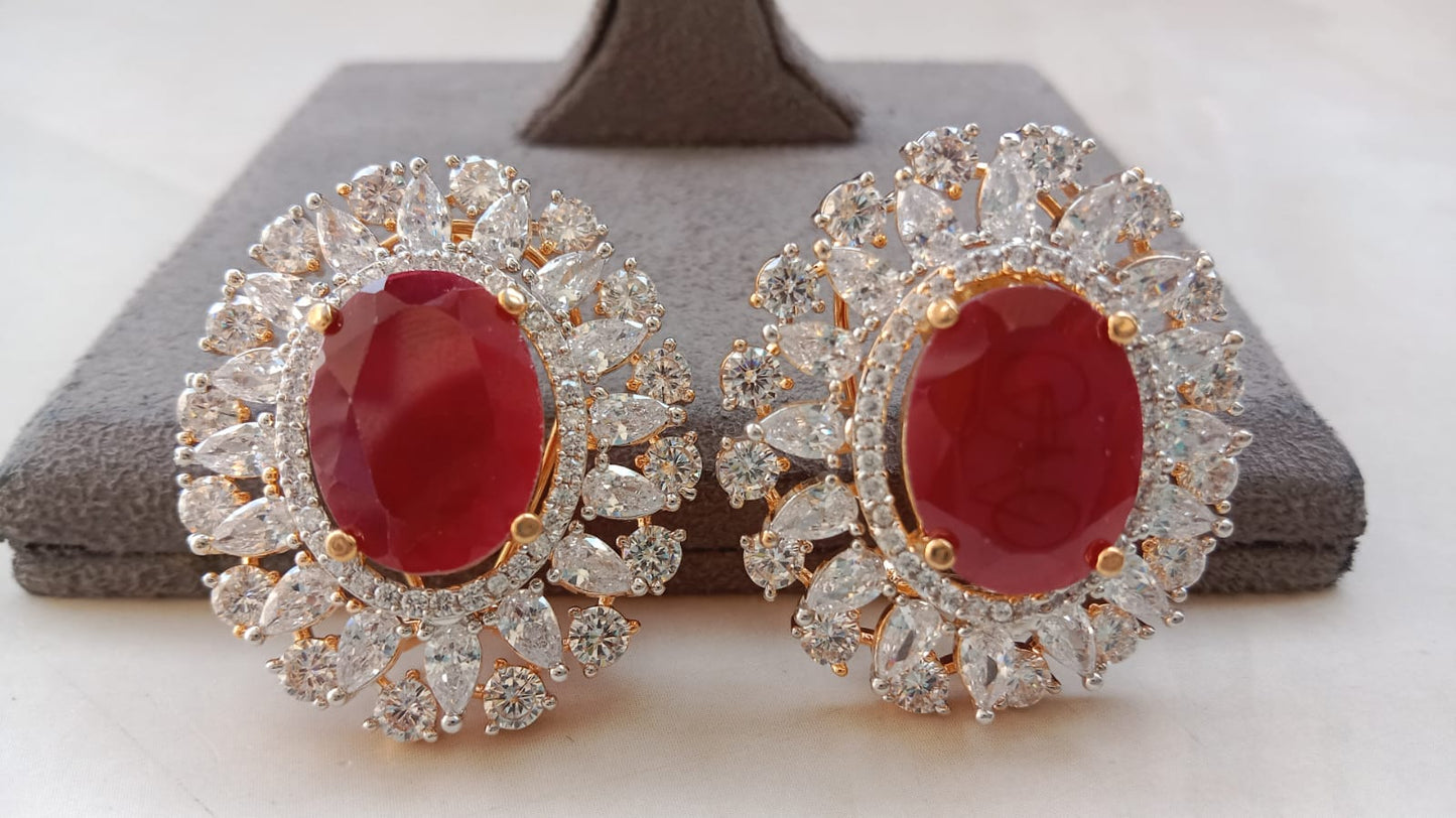 Luxury American Diamond Statement Earrings – Aryanz Jewellery