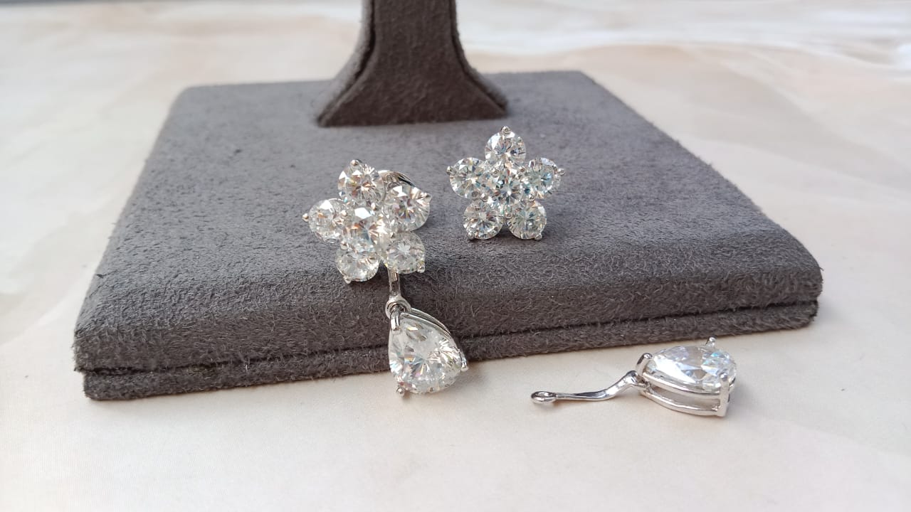 Detachable Sterling Silver Earrings with Screw Back