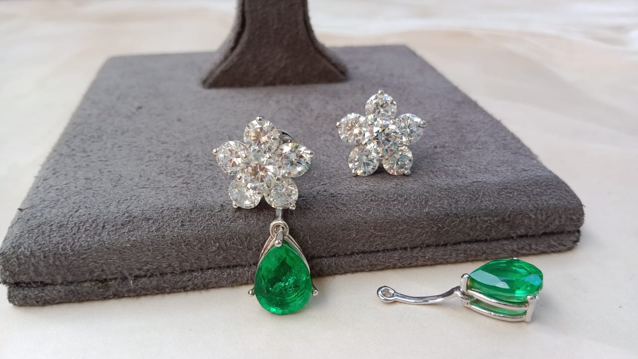 Detachable Sterling Silver Earrings with Screw Back