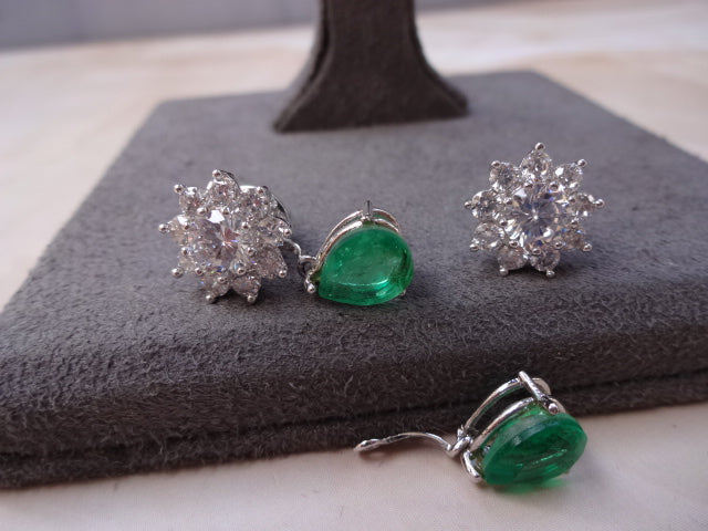 Detachable Sterling Silver Earrings with Screw back