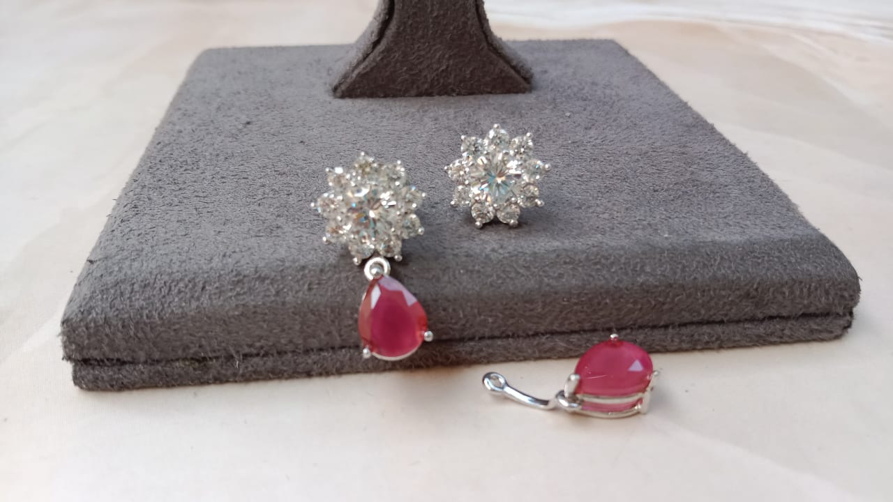 Detachable Sterling Silver Earrings with Screw back
