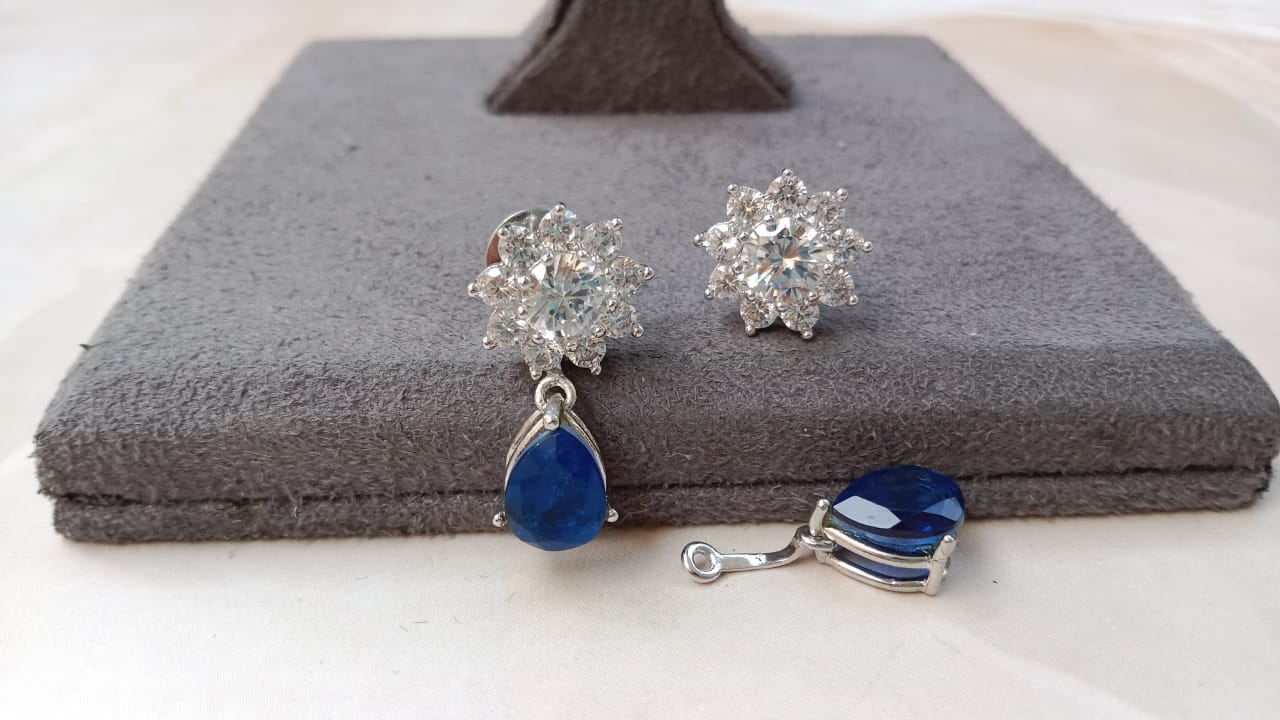 Detachable Sterling Silver Earrings with Screw back