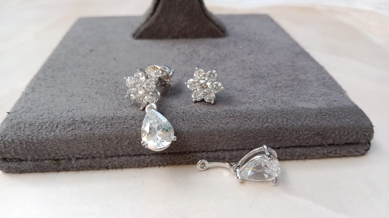 Detachable Sterling Silver Earrings with Screw back