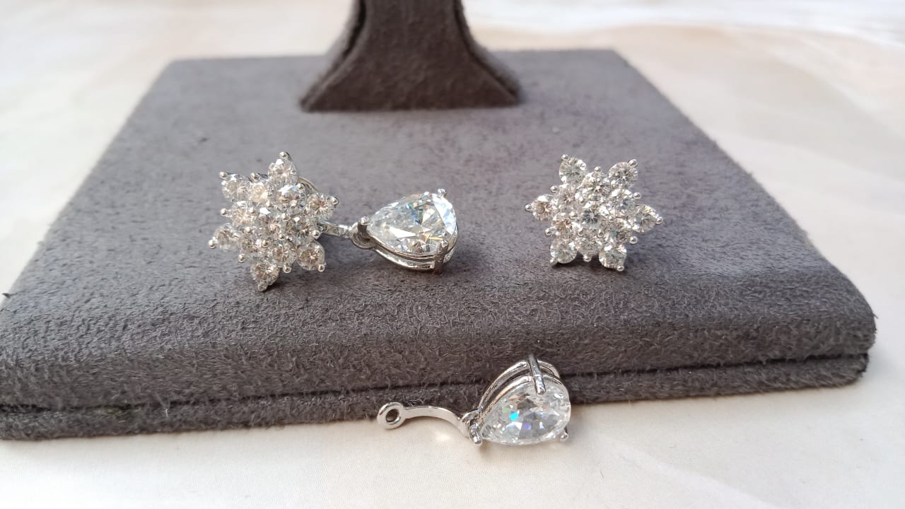 Detachable Sterling Silver Earrings with Screw back