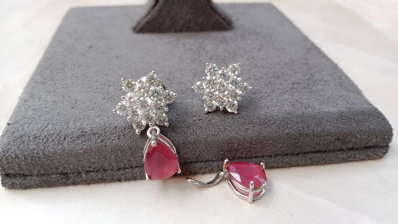 Detachable Sterling Silver Earrings with Screw back