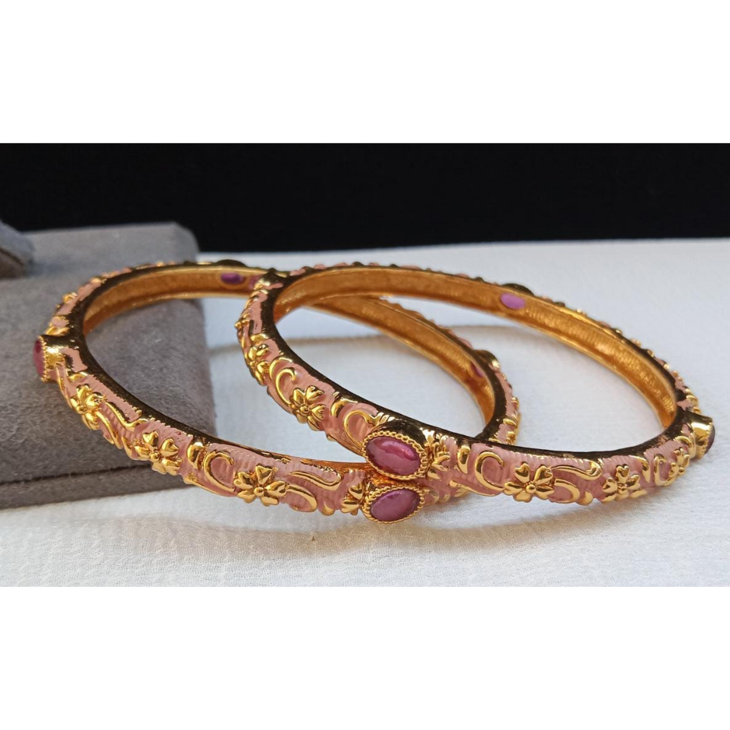 Gold-Plated Pair of Bangles