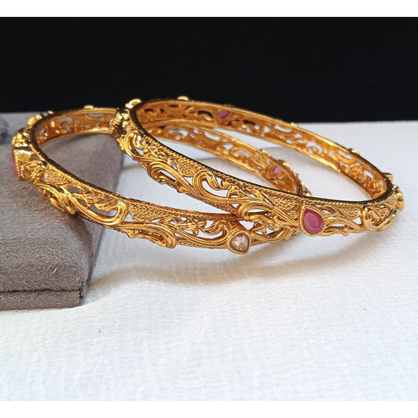 Gold-Plated Pair of Bangles