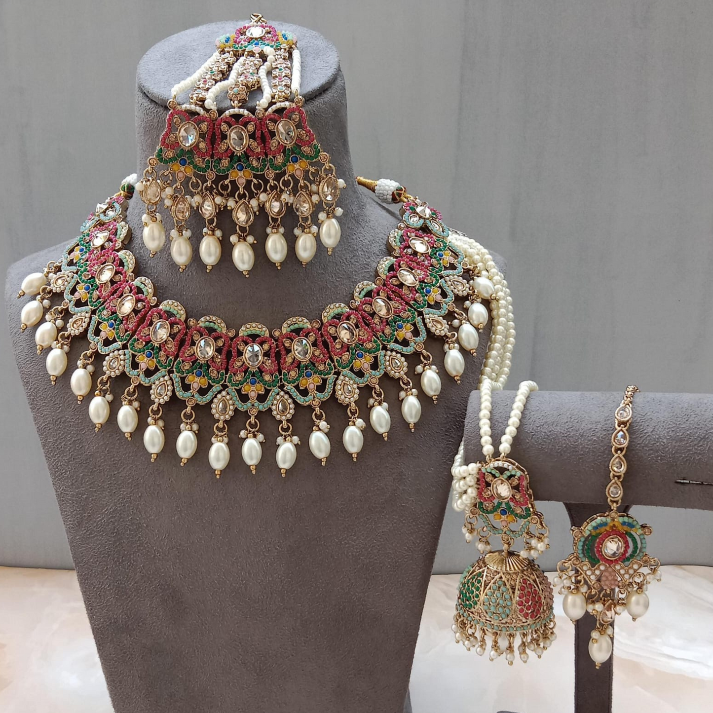 Multicolour Bridal  Necklace set