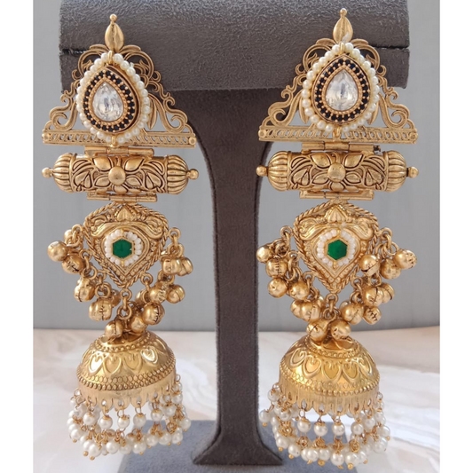 Oxidised Ghunghroo Jhumki Earrings