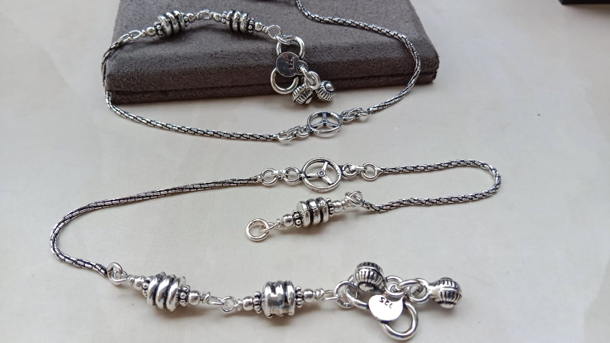 925 Pure Silver Designer Payal | Traditional Sterling Silver Anklet