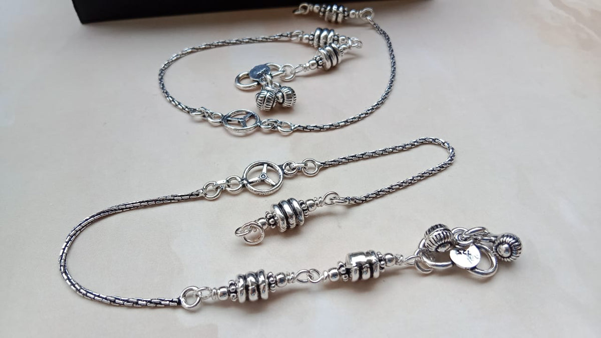 925 Pure Silver Designer Payal | Traditional Sterling Silver Anklet