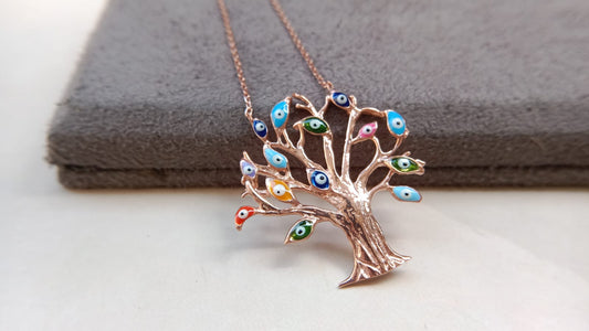 925 Silver - Rose Evil Eye Tree