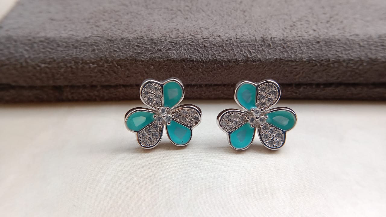 925 Pure Silver Floral Tops with Enamel