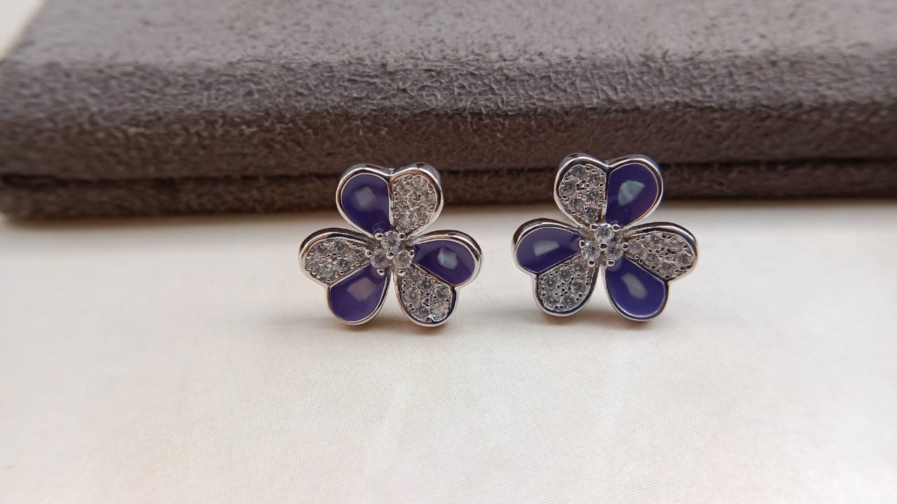 925 Pure Silver Floral Tops with Enamel