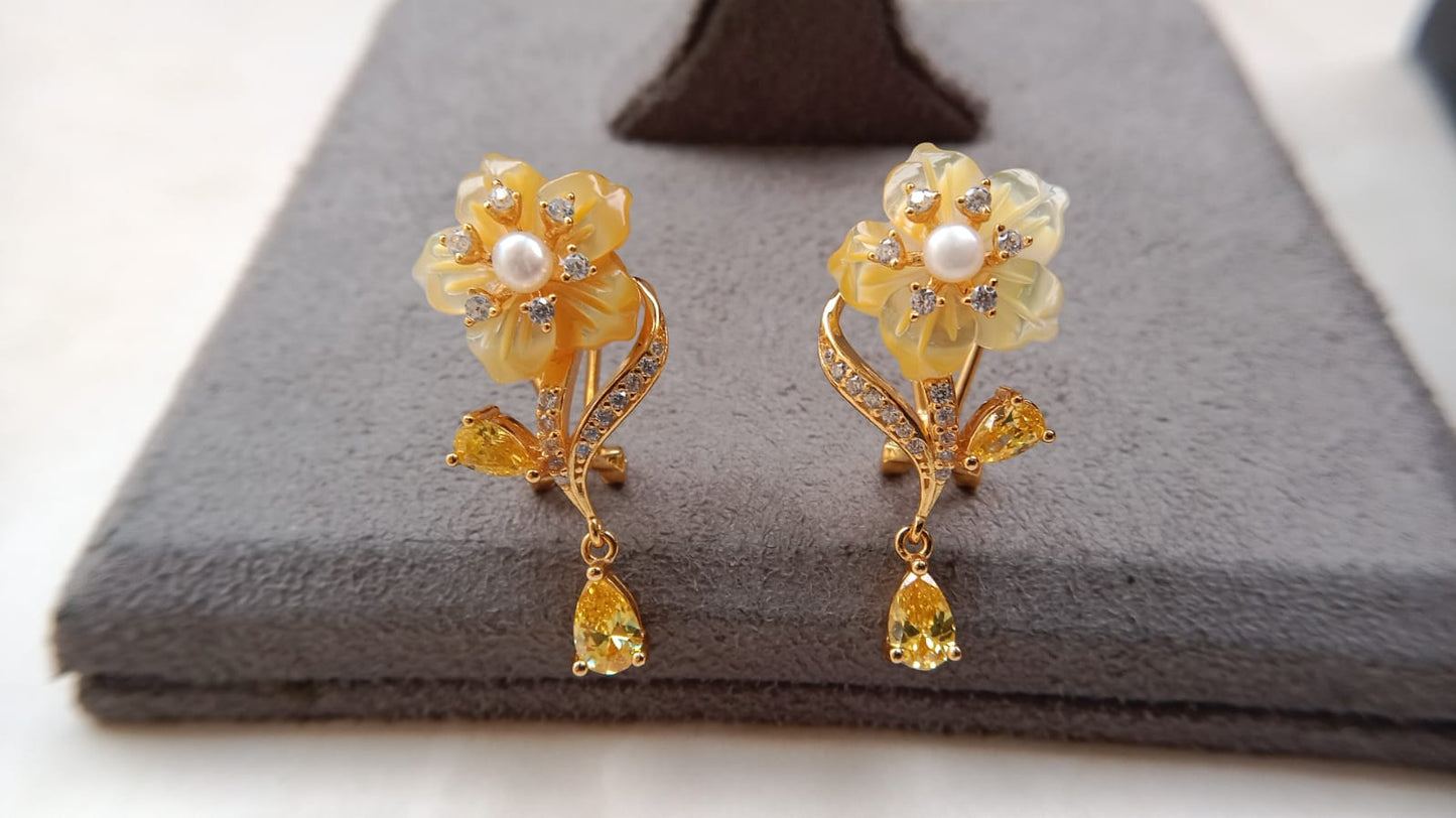 925 Pure Silver Floral Earrings