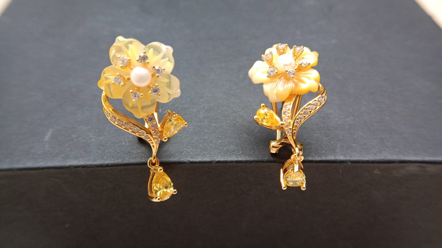 925 Pure Silver Floral Earrings