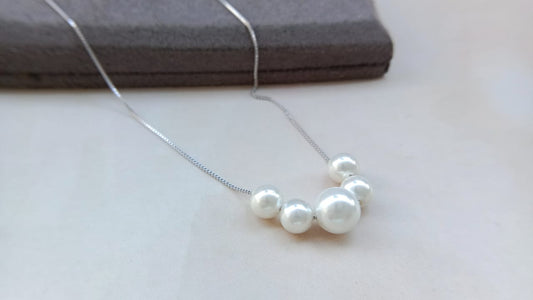 Elegant Pearl Necklace – 92.5 Pure Silver