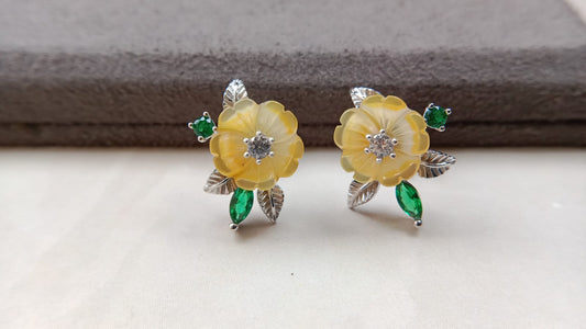 925 Pure Silver Floral Earrings