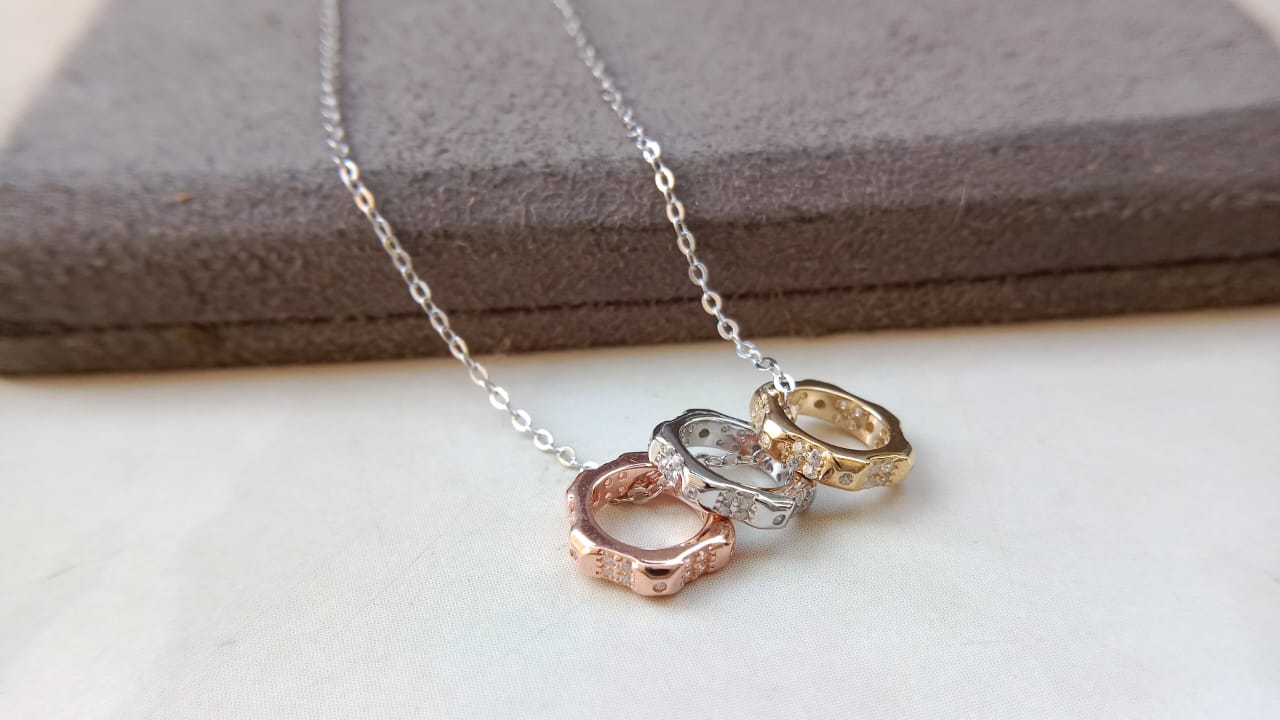 925 Pure silver tricolor pendant