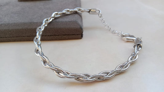 925 Pure Silver Braided Bracelet