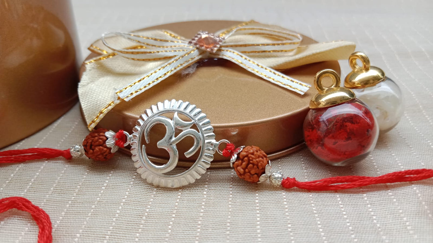 92.5 Pure Silver Om Rakhi