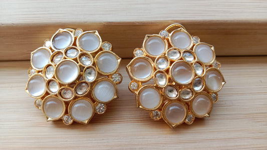 Golden Grey Kundan Polki Tops – Elegant Fusion of Royal Tones and Timeless Craft