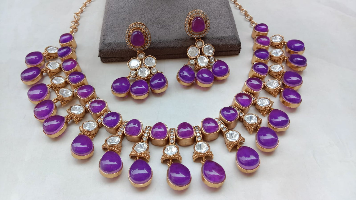 Royal Purple Designer Necklace Set