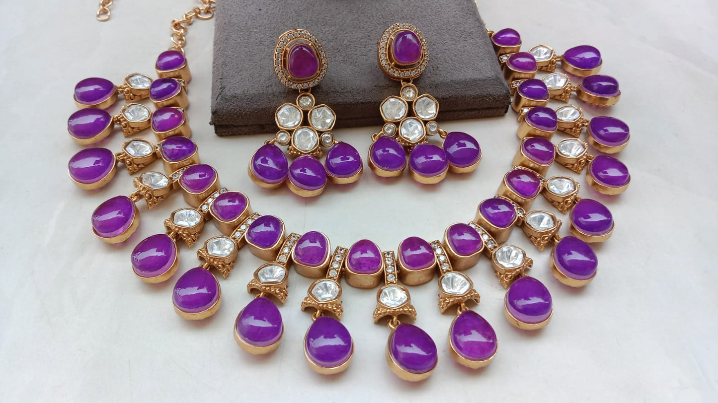 Royal Purple Designer Necklace Set