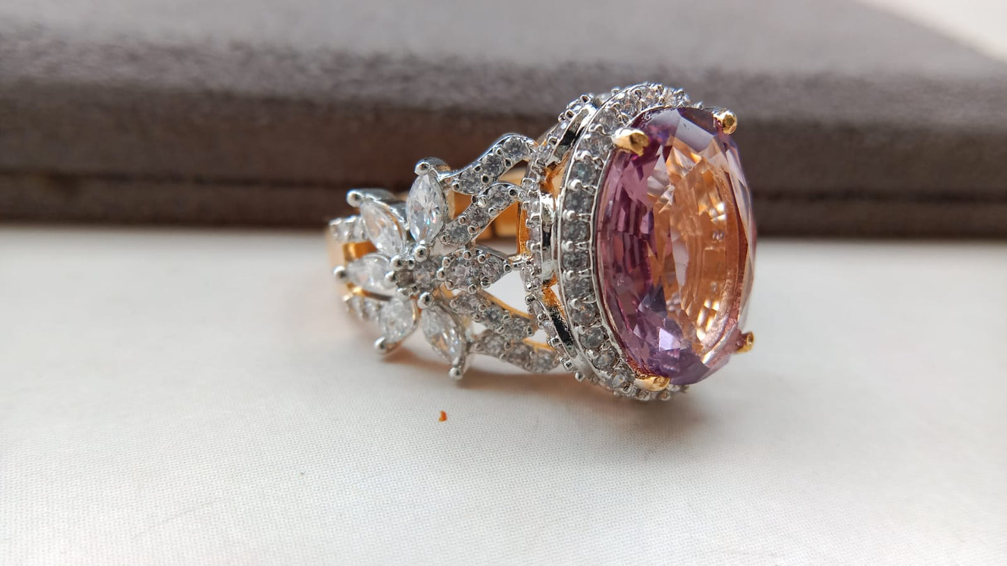 Premium Multi-Stone Designer Statement Oval Ring