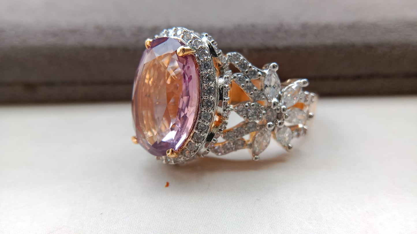 Premium Multi-Stone Designer Statement Oval Ring