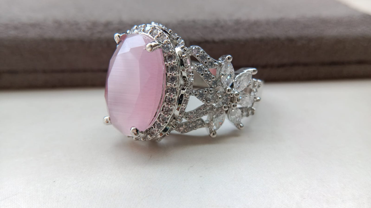 Premium Multi-Stone Designer Statement Oval Ring