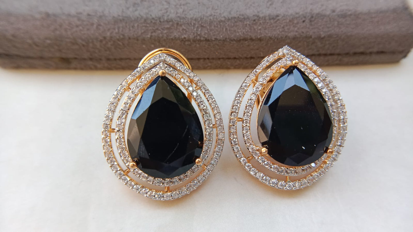 Tear-Drop American Diamond Studs – Premium Statement Earrings