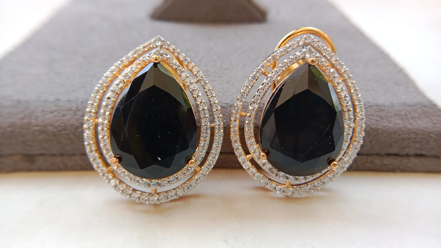 Tear-Drop American Diamond Studs – Premium Statement Earrings