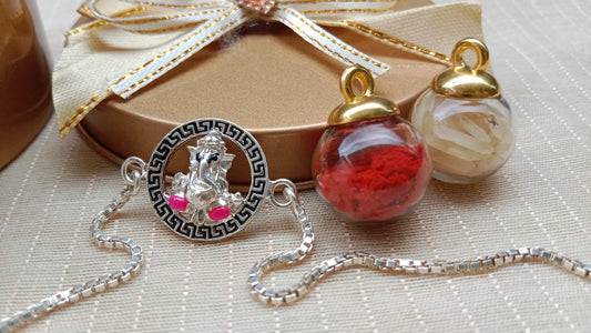 925 Pure Silver Ganesh Ji Rakhi