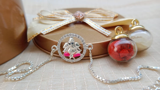 925 Pure silver Ganpati Rakhi