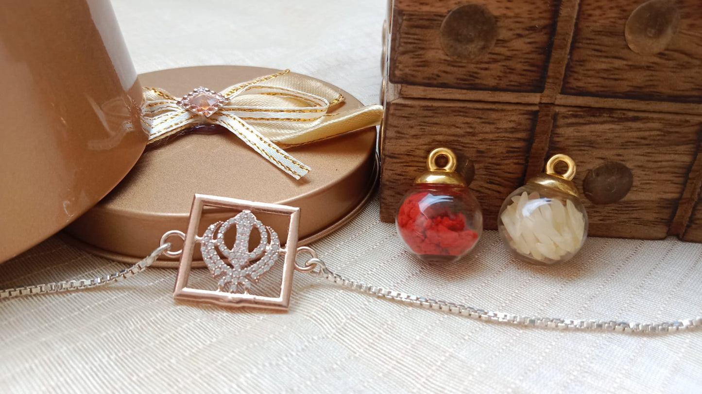 92.5 Pure Silver Rakhi Bracelet (Khanda Sahib)