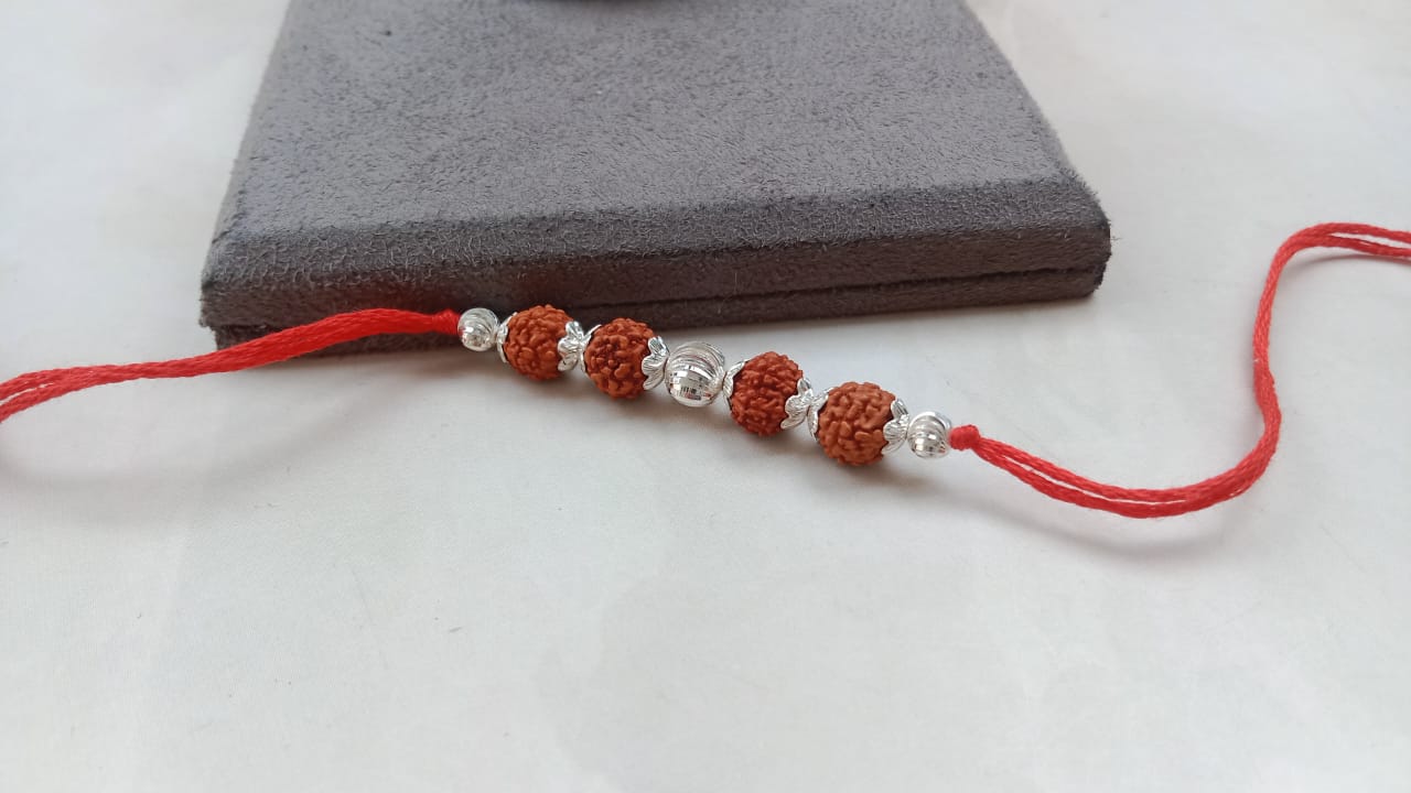 925 Pure Silver Rudraksh Rakhi