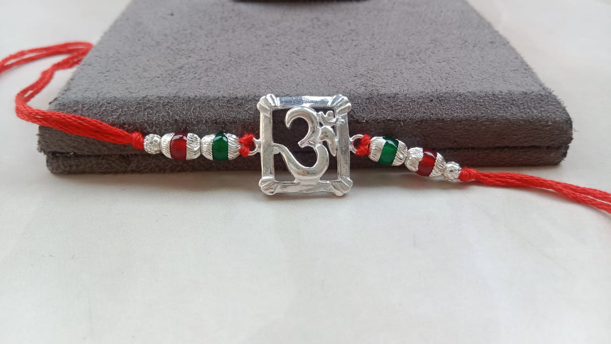 92.5 Pure Silver Square Om Rakhi