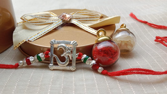 92.5 Pure Silver Square Om Rakhi