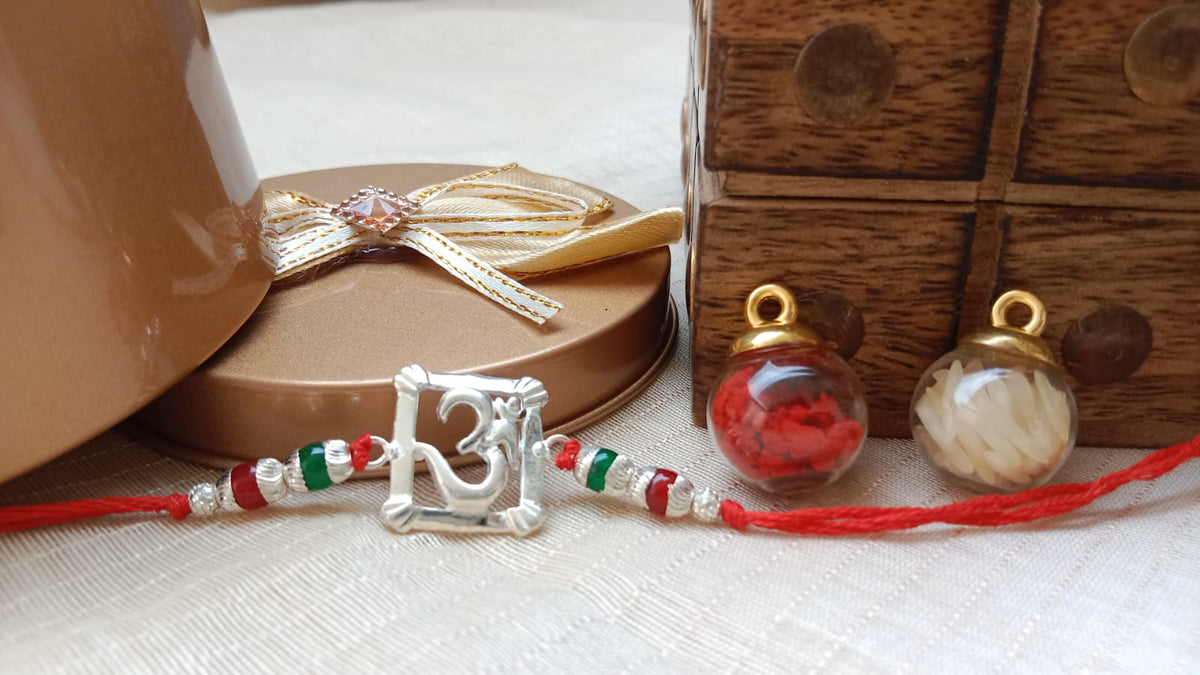 92.5 Pure Silver Square Om Rakhi