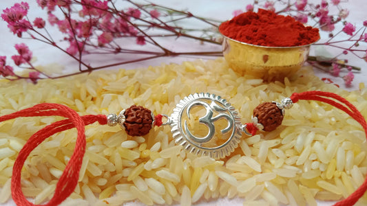 92.5 Pure Silver Om Rakhi