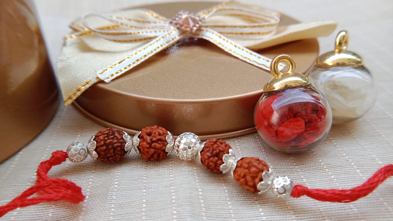 925 Pure Silver and Rudraksh Rakhi