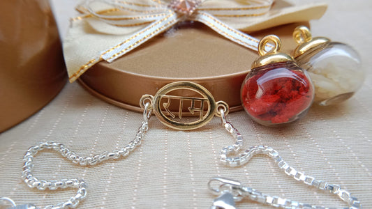 925 Pure Silver "Ram" Rakhi with Elegant Gold-Tone and  Silver Chain