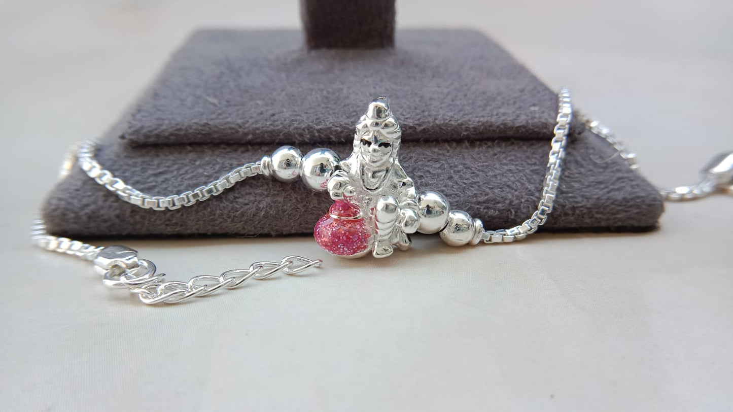 925 Pure Silver Krishna Rakhi – Premium Designer Rakhi