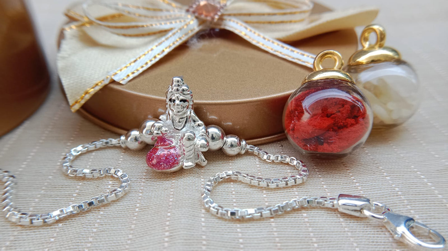 925 Pure Silver Krishna Rakhi – Premium Designer Rakhi
