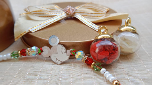 925 Pure Silver Character Rakhi with Beaded Design | Aryanz jewellery
