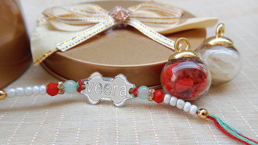 Veera 925 Pure Silver Personalized Rakhi – Premium Design