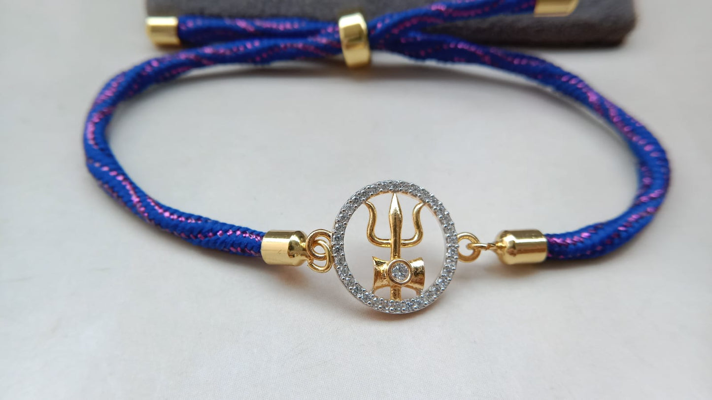 925 Pure Silver Trishul Rakhi Bracelet