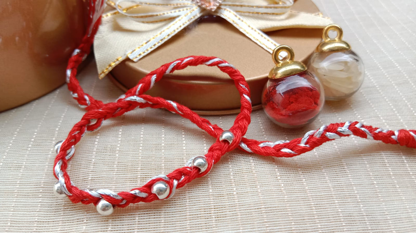 925 Sterling Silver Beaded Rakhi